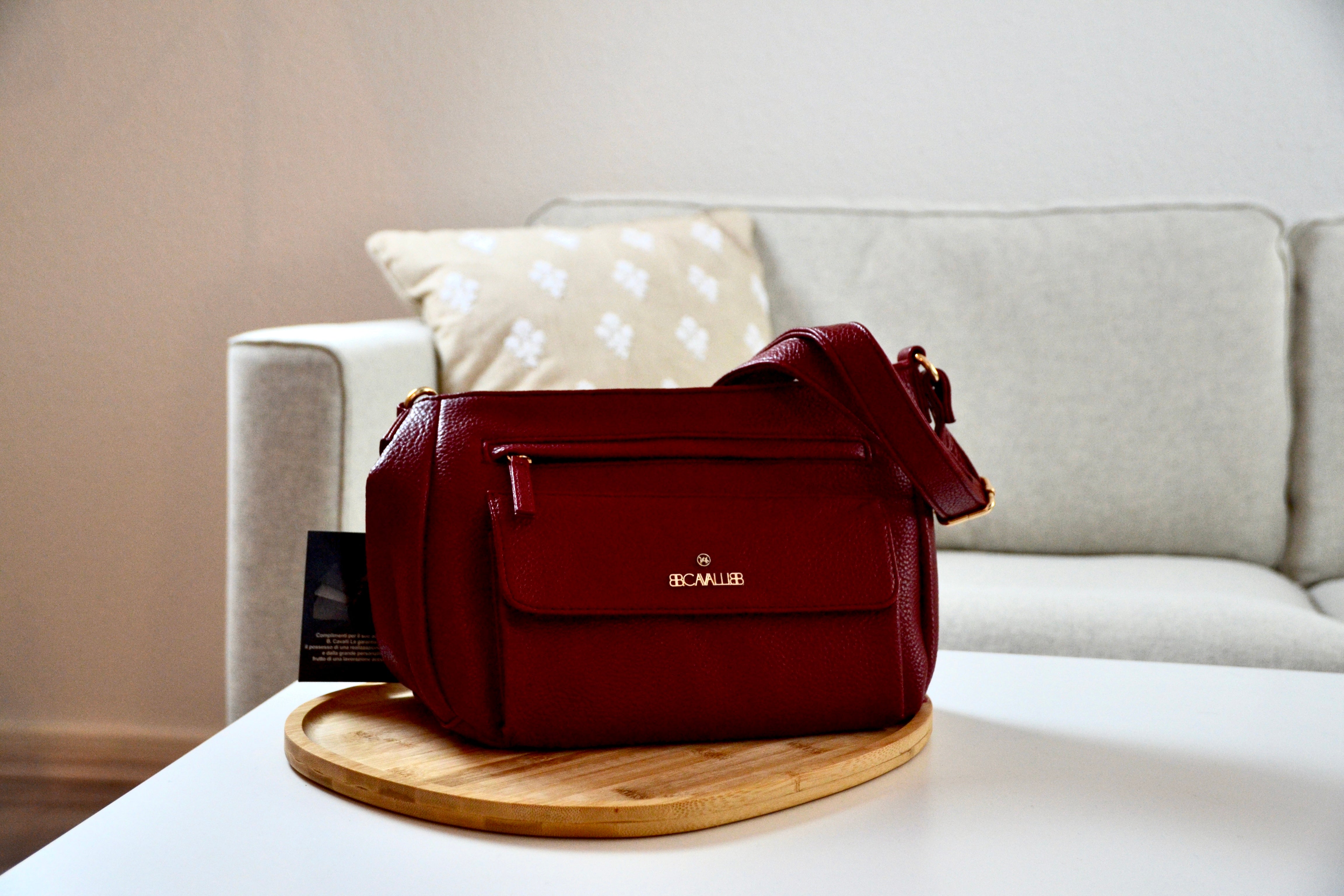 Handtasche elegant Kunstleder Schultertasche | rot/schwarz/tannengrün/taubenblau | useful Beauty - useful Beauty 