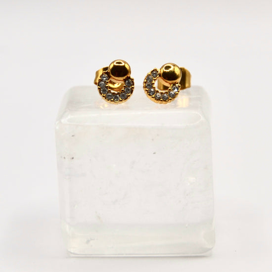 Edelstahl Ohrstecker glänzender Kreis Zirkonia |gold/silber | useful Beauty - useful Beauty 