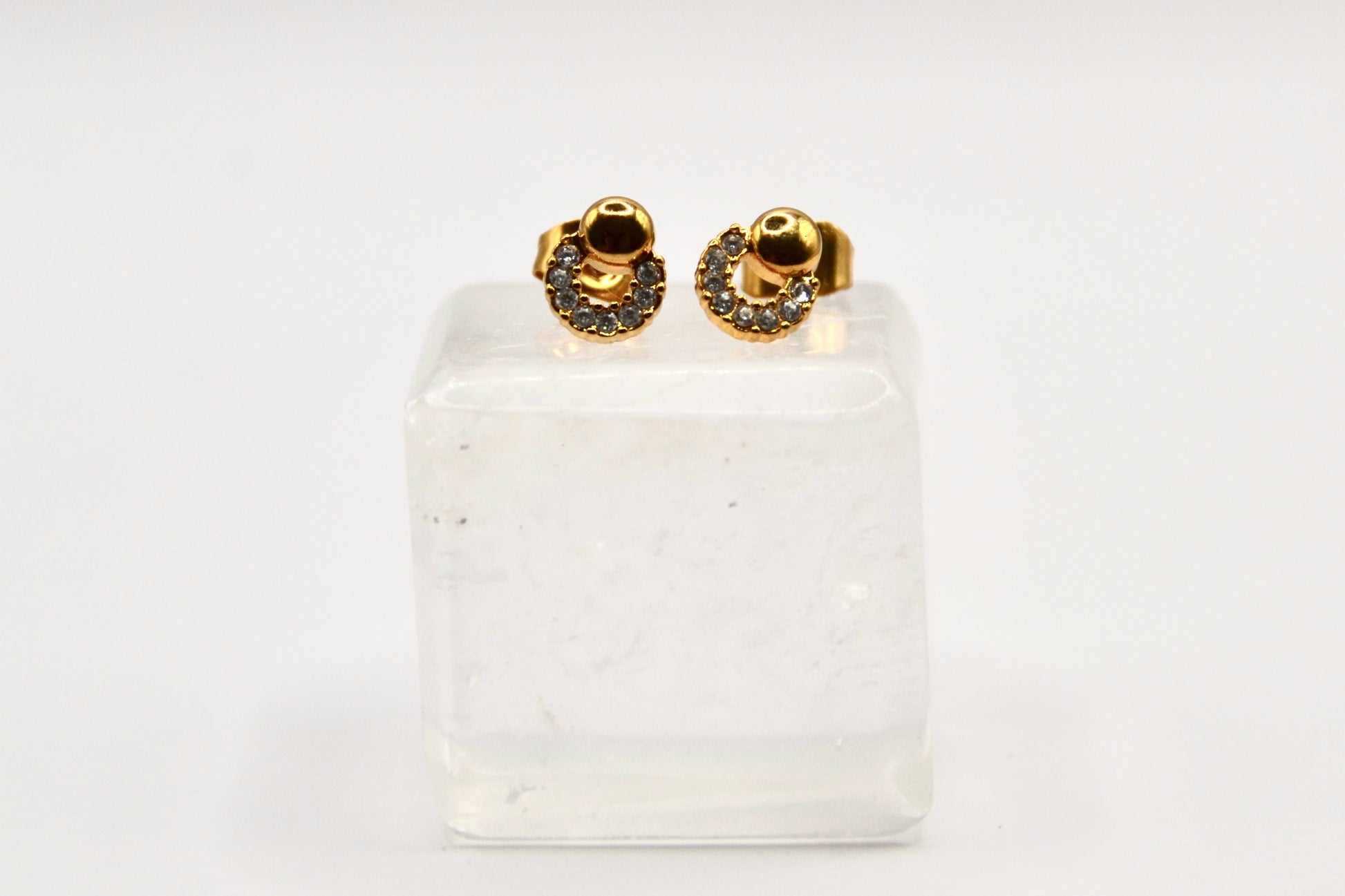 Edelstahl Ohrstecker glänzender Kreis Zirkonia |gold/silber | useful Beauty - useful Beauty 