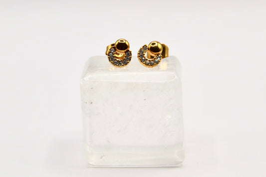 Edelstahl Ohrstecker glänzender Kreis Zirkonia |gold/silber | useful Beauty - useful Beauty 