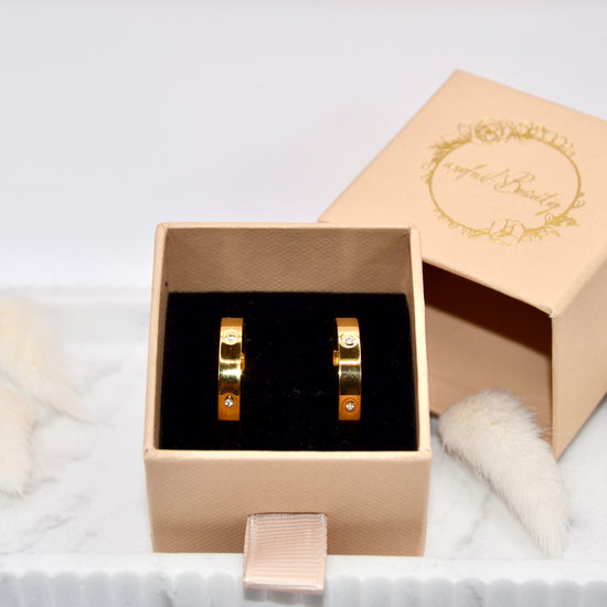 Creolen Zirkonia gold | 14K goldplated - useful Beauty 