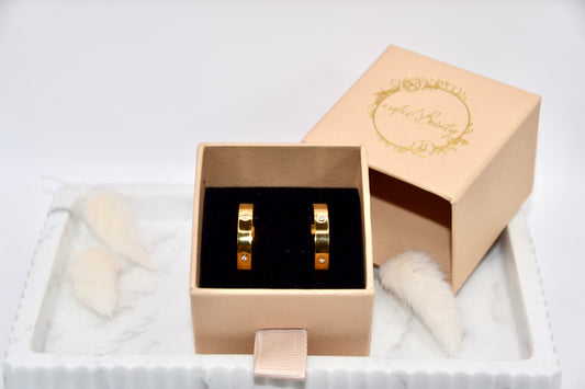 Creolen Zirkonia gold | 14K goldplated - useful Beauty 