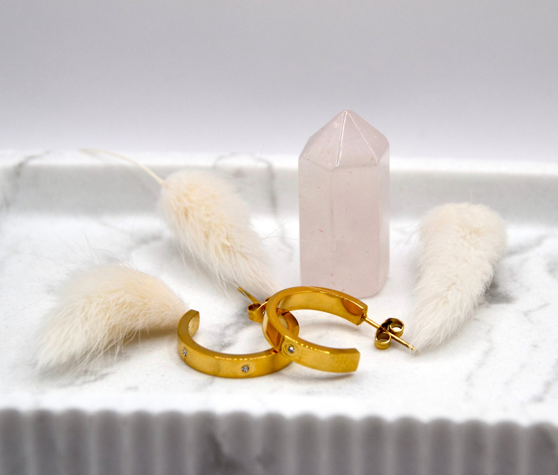 Creolen Zirkonia gold | 14K goldplated - useful Beauty 