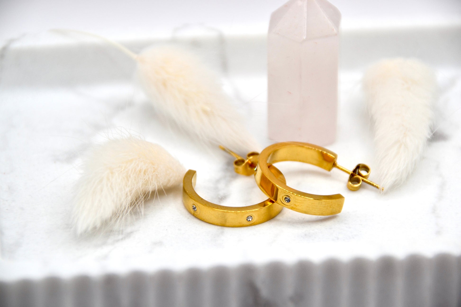 Creolen Zirkonia gold | 14K goldplated - useful Beauty 