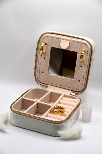 Schmuckorganizer flanell weiß/ rosa - useful Beauty 