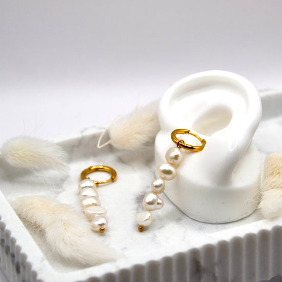 Ohrringe hanging pearls | 14K goldplated - useful Beauty 