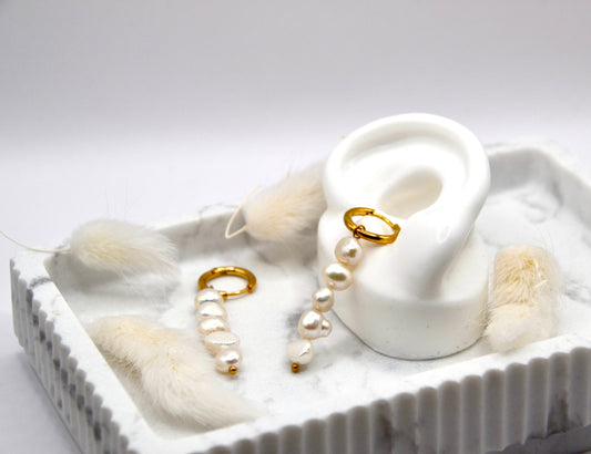 Ohrringe hanging pearls | 14K goldplated - useful Beauty 