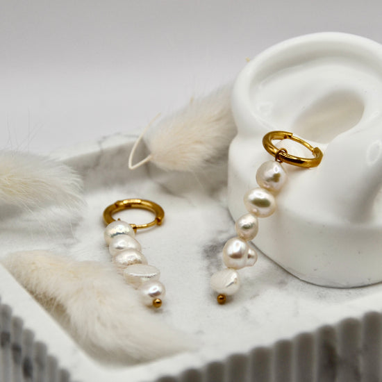 Ohrringe hanging pearls | 14K goldplated - useful Beauty 
