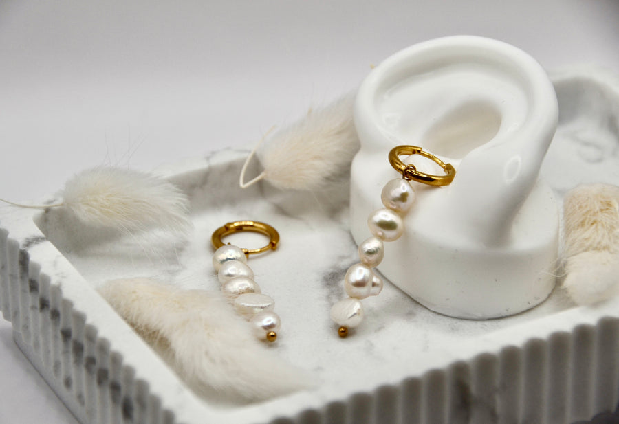 Ohrringe hanging pearls | 14K goldplated - useful Beauty 