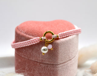 Armband Makramee Pearl, 14K goldplated