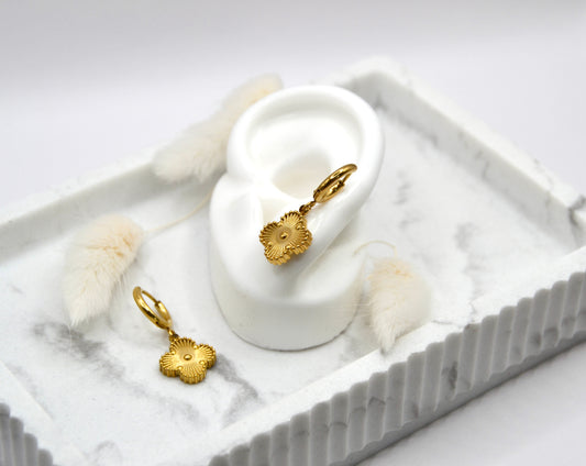 Ohrringe shiny Cloverleaf | 14K goldplated - useful Beauty 