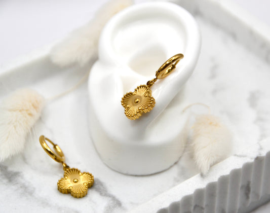 Ohrringe shiny Cloverleaf | 14K goldplated - useful Beauty 