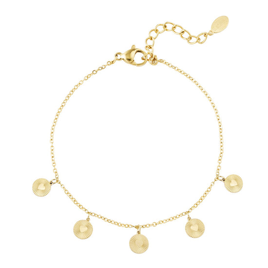 Vergoldetes Edelstahl Damen Armband mit runden Anhängern – eleganter Schmuck für jeden Anlass
