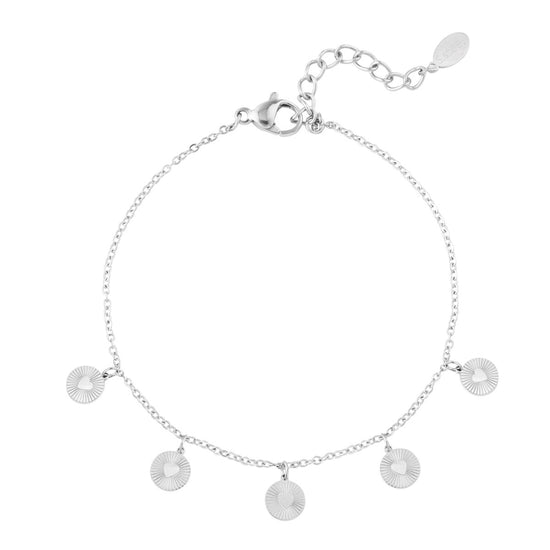 Edelstahl Damen Armband in Silber mit runden Anhängern – filigraner Schmuck, modern & elegant