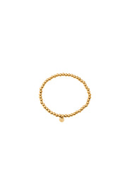 Goldenes Edelstahl Kugelarmband mit Gummizug.
