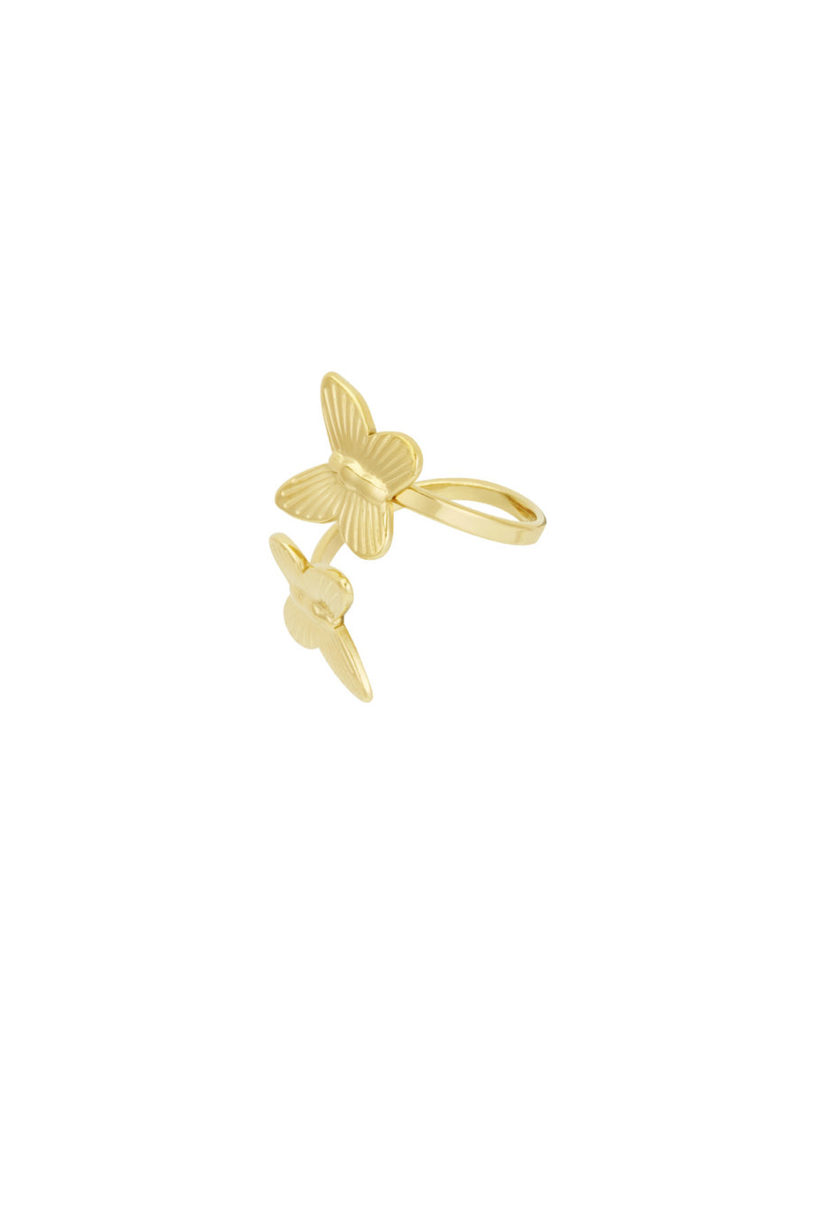 goldener Ring mit zwei Schmetterlingen.
