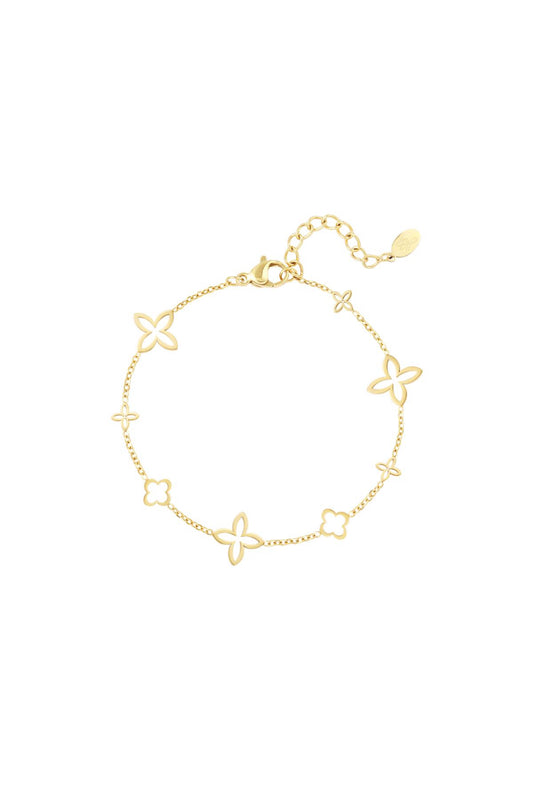 Edelstahl Armband feine Blumen Kleeblatt | useful Beauty - useful Beauty 