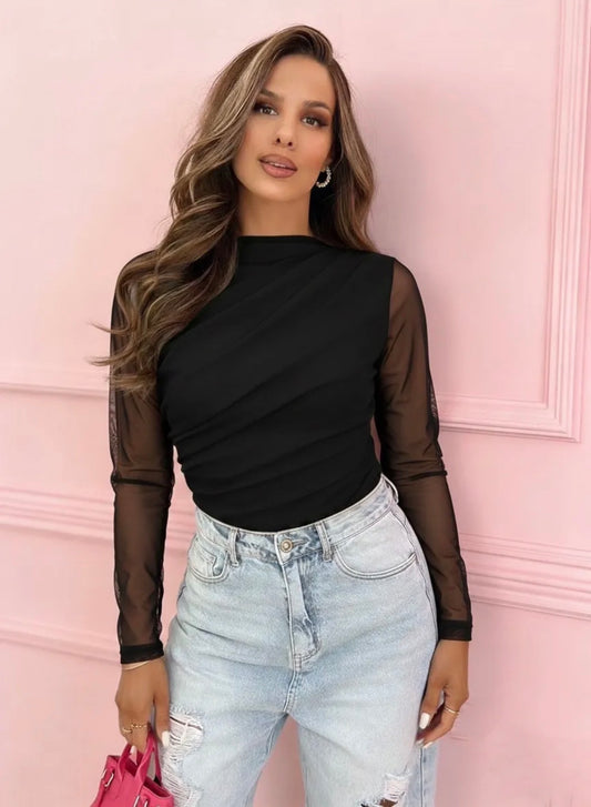 Longsleeve Mesh Schwarz