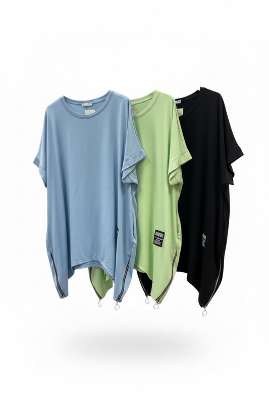 Plus Size Shirt seitlicher Reisverschluss