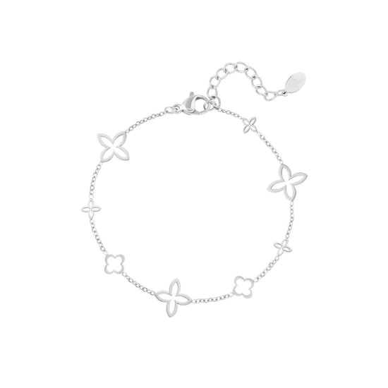 Edelstahl Armband feine Blumen Kleeblatt | useful Beauty - useful Beauty 