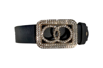 Gürtel Beige Schwarz Glitzer Schnalle | useful Beauty