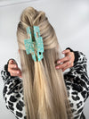Haarklammer Cellulose Acetat 10cm Pooloptik Türkis | useful Beauty
