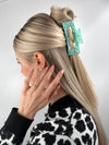 Haarklammer Cellulose Acetat 10cm Pooloptik Türkis | useful Beauty