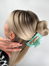 Haarklammer Cellulose Acetat 10cm Pooloptik Türkis | useful Beauty