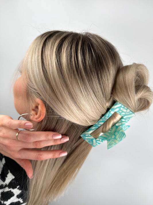 Haarklammer Cellulose Acetat 10cm Pooloptik Türkis | useful Beauty