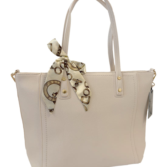 Schlichter Shopper in Creme Farbe.