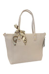 Schlichter Shopper in Creme Farbe.