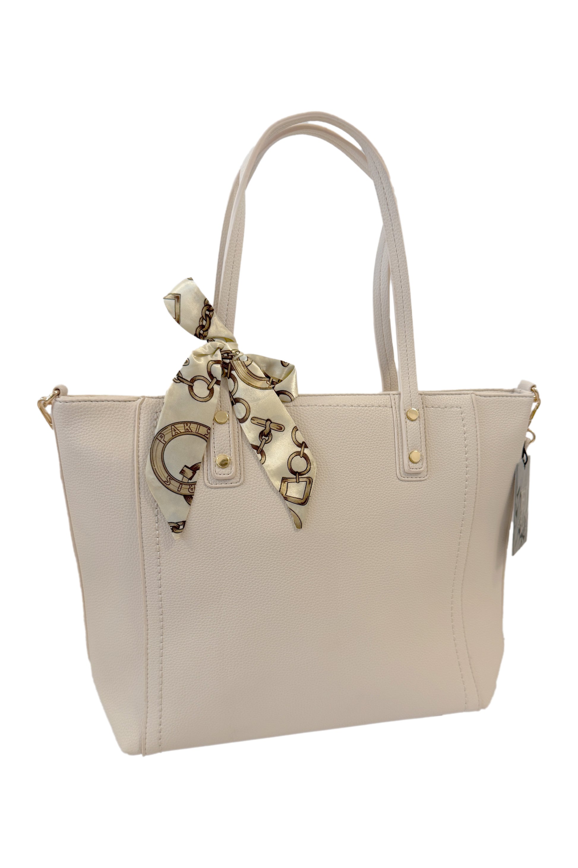 Schlichter Shopper in Creme Farbe.