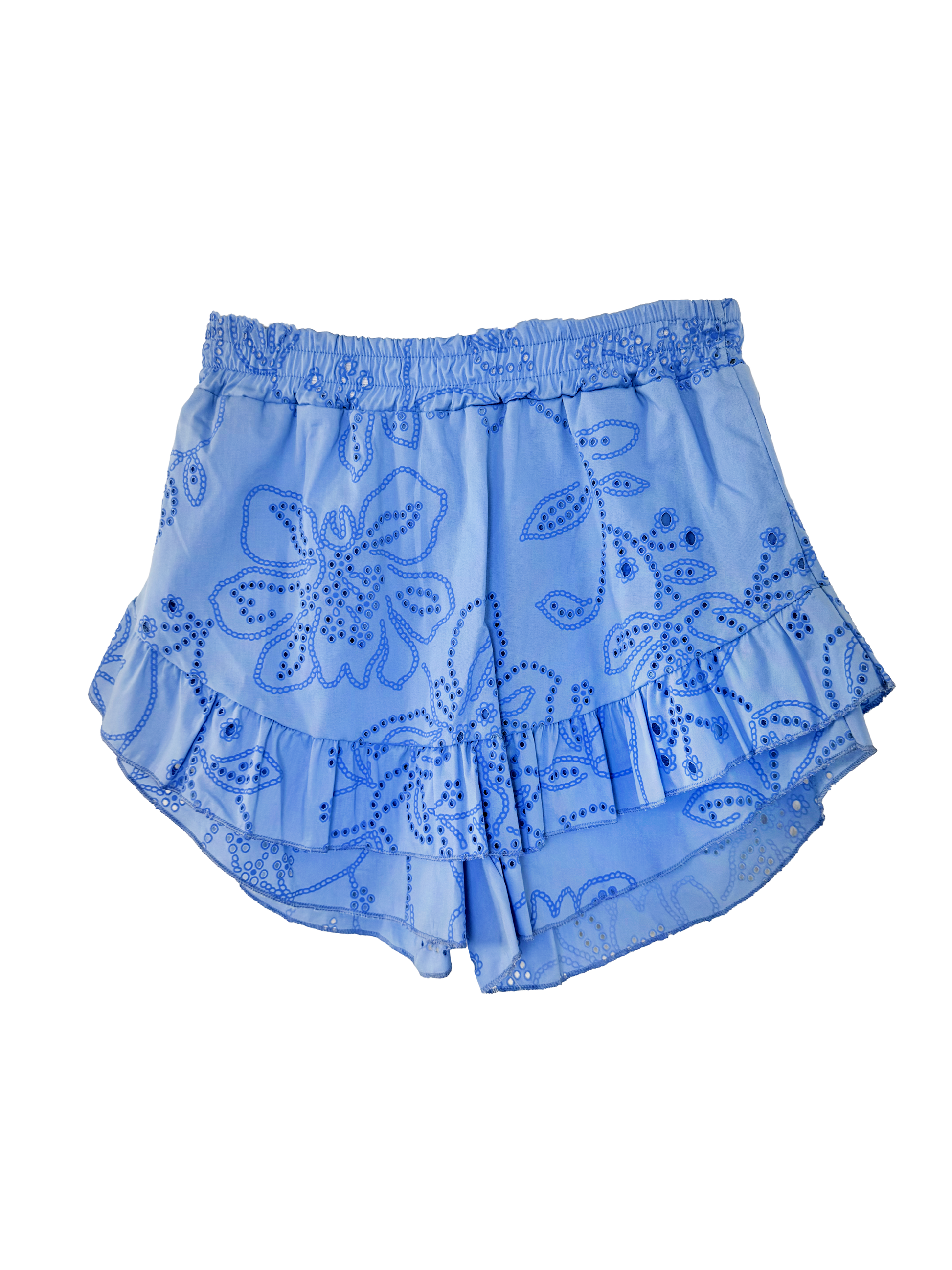 Hellblauer Hosenrock im Spitzen Design.