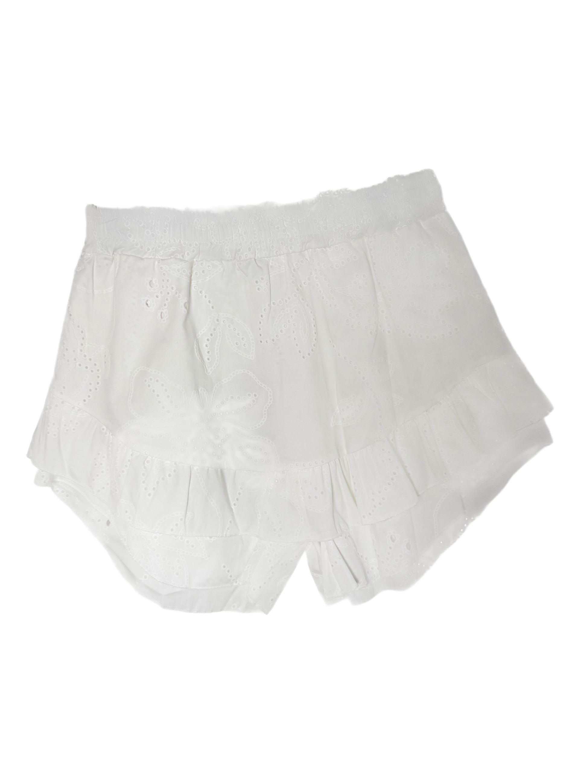 Weißer Hosenrock im Spitzen Design.