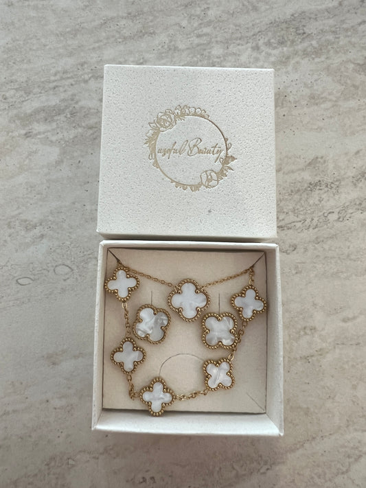 Livestream Schmuckset Kleeblatt Gold | 18K goldplated - useful Beauty 