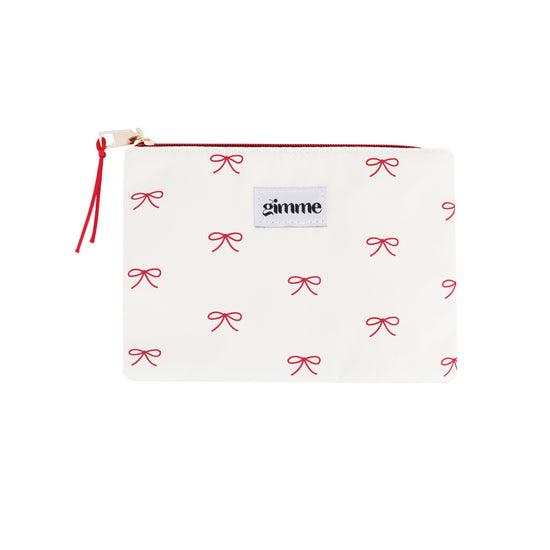 Kosmetiktasche Schleife flach rot creme | useful Beauty - useful Beauty 