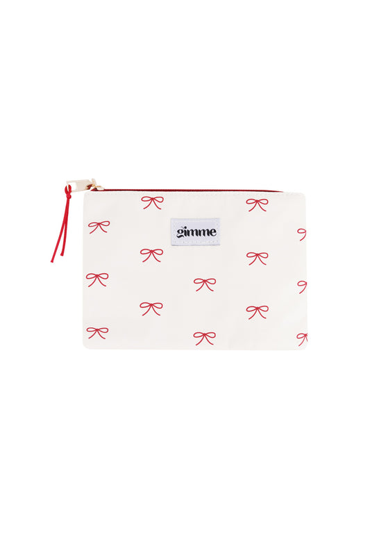 Kosmetiktasche Schleife flach rot creme | useful Beauty - useful Beauty 