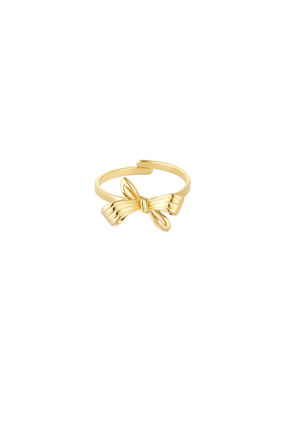 Vergoldeter Edelstahl Ring mit feiner Schleifenform – stilvolles Accessoire