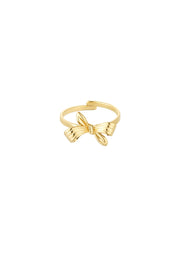 Vergoldeter Edelstahl Ring mit feiner Schleifenform – stilvolles Accessoire