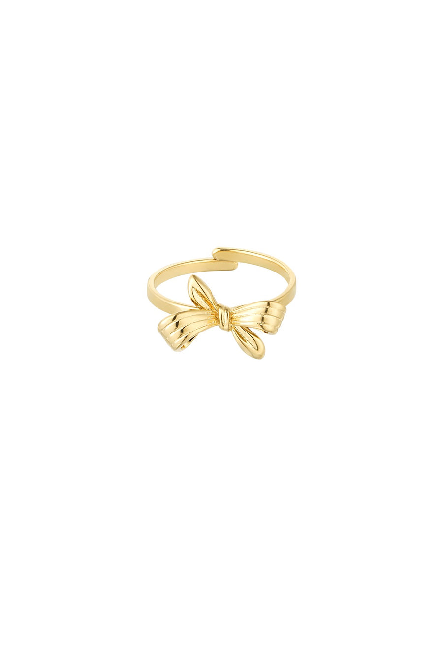 Vergoldeter Edelstahl Ring mit feiner Schleifenform – stilvolles Accessoire