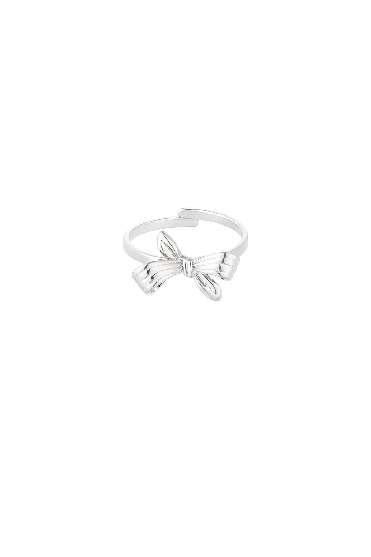 Silberner Edelstahl Ring mit Schleifen-Design – zeitloser Damenschmuck