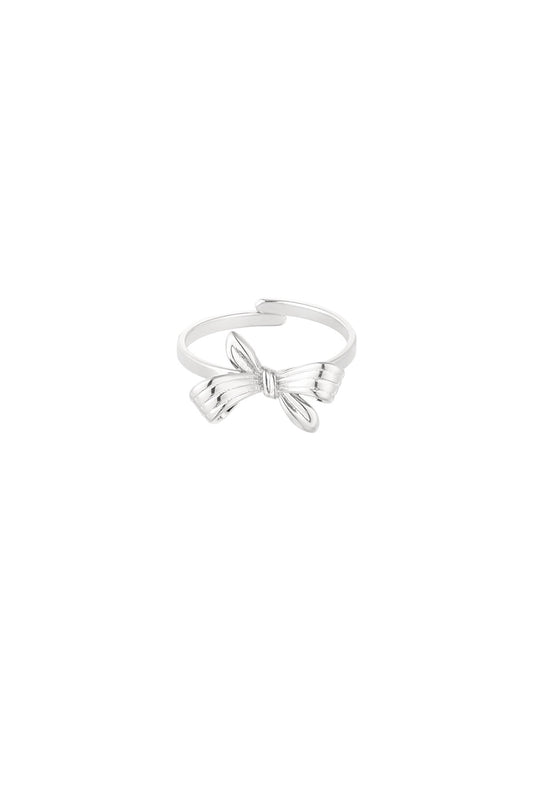 Silberner Edelstahl Ring mit Schleifen-Design – zeitloser Damenschmuck
