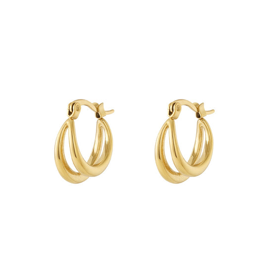 Vergoldete Edelstahl Creolen – elegante kleine Hoop Ohrringe für Damen