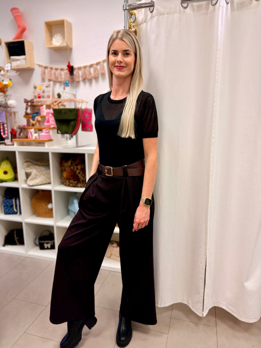 Wideleg Winterhose Nadelstreifen