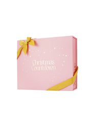 Adventskalender Schmuck Gold – edle Geschenkbox in Rosa mit goldener Aufschrift Christmas Countdown