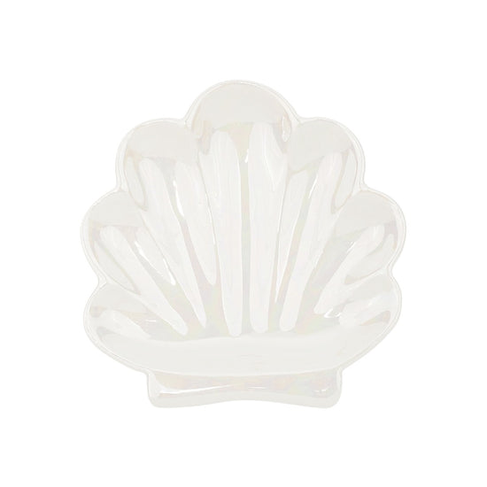 Schmuckschale in Muschel-Form aus Keramik in Perlmutt-Optik