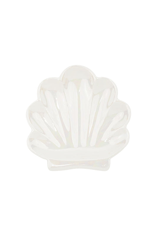 Schmuckschale in Muschel-Form aus Keramik in Perlmutt-Optik
