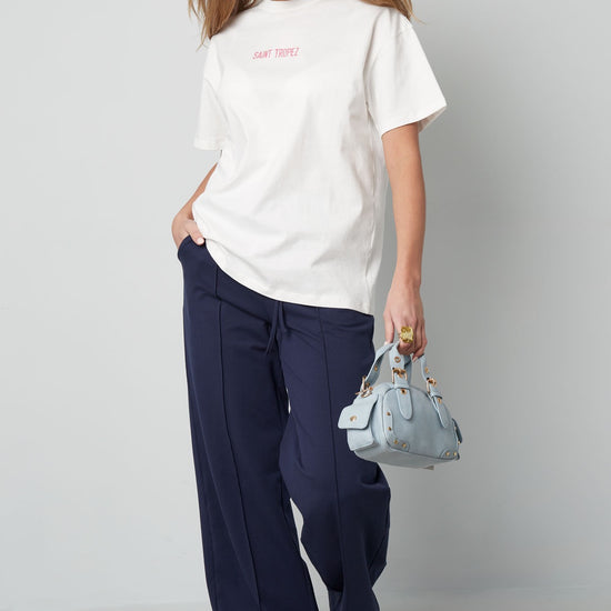 T Shirt weis mit rosa Schrift Saint Tropez