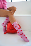Socken Herzen Pink Rot