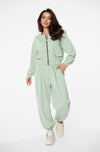 oversized Casual Zip-Jacke in Mintgrün | Braun oder Beige